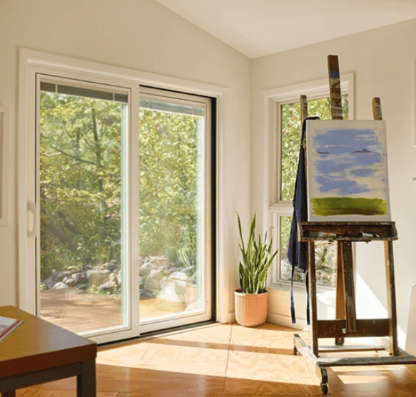 white sliding glass doors 